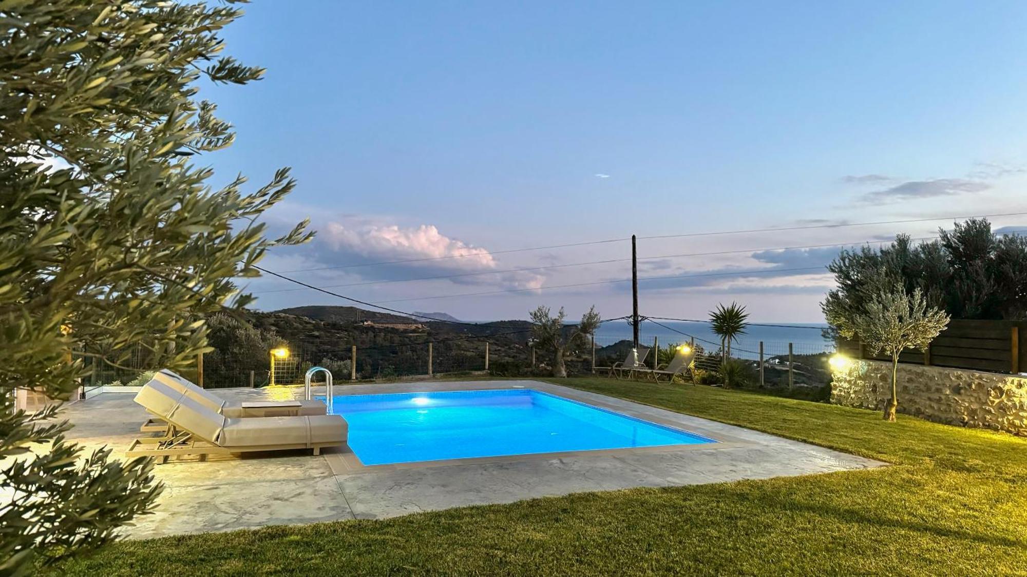 Villa Michael Triopetra Private Villa, Private Swimming Pool, Garden, Panoramic Sunset Eksteriør bilde